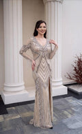 Celestial Crystal Embellished Evening Gown