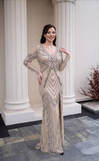 Celestial Crystal Embellished Evening Gown