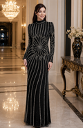 Midnight Starburst Crystal Couture Gown