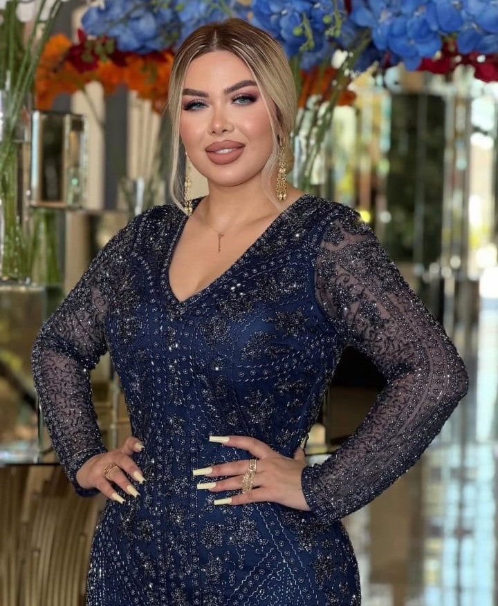 Blue Diamond Couture Gown